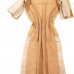 Camel, Cashmere blend and Mohair Collage Dress with Scarf